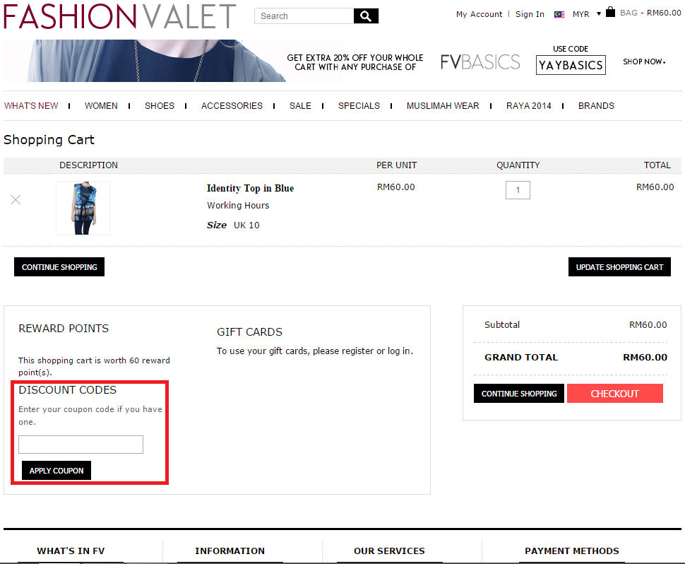 How to use a FashionValet Promo Code